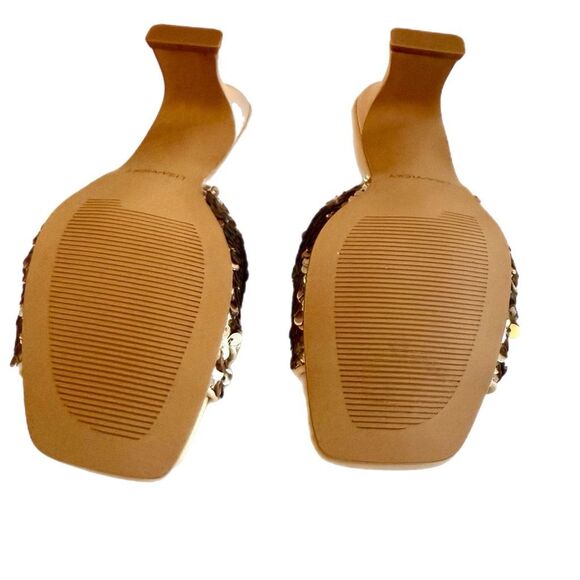 NWT Lisa Vicky Pretty-V Champagne PYT Sequin Mules.  Size 7 - Picture 3 of 5